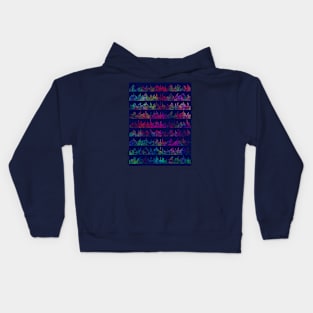 Techno Equalizer Bars On Blue Kids Hoodie